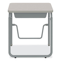Alphabetter 2.0 Height-adjust Student Desk W/pendulum Bar, 27.75 X 19.75 X 29 To 43, Pebble Gray, Ships In 1-3 Business Days