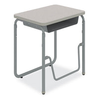 Alphabetter 2.0 Height-adjust Student Desk W/pendulum Bar, 27.75 X 19.75 X 29 To 43, Pebble Gray, Ships In 1-3 Business Days