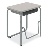 Alphabetter 2.0 Height-adjust Student Desk W/pendulum Bar, 27.75 X 19.75 X 29 To 43, Pebble Gray, Ships In 1-3 Business Days