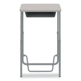 Alphabetter 2.0 Height-adjust Student Desk W/pendulum Bar, 27.75 X 19.75 X 29 To 43, Pebble Gray, Ships In 1-3 Business Days