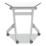 Learn Nesting Trapezoid Desk, 32.83" X 22.25" To 29.5", White/silver, Ships In 1-3 Business Days