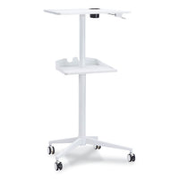 Vum Mobile Workstation, 30.75" X 22.28" X 36.12" To 48.25", White, Ships In 1-3 Business Days