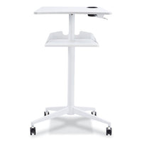 Vum Mobile Workstation, 30.75" X 22.28" X 36.12" To 48.25", White, Ships In 1-3 Business Days