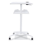 Vum Mobile Workstation, 30.75" X 22.28" X 36.12" To 48.25", White, Ships In 1-3 Business Days