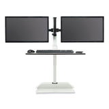 Soar Electric Desktop Sit/stand Dual Monitor Arm, For 27" Monitors, White, Supports 10 Lbs, Ships In 1-3 Business Days