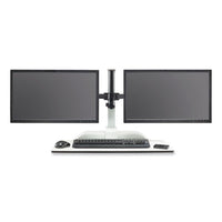 Soar Electric Desktop Sit/stand Dual Monitor Arm, For 27" Monitors, White, Supports 10 Lbs, Ships In 1-3 Business Days