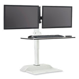 Soar Electric Desktop Sit/stand Dual Monitor Arm, For 27" Monitors, White, Supports 10 Lbs, Ships In 1-3 Business Days