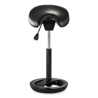 Twixt Extended-height Saddle Seat Stool, Backless, Supports 300lb, 22.9" To 32.7" High Black Seat, Ships In 1-3 Business Days