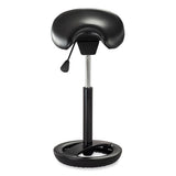 Twixt Extended-height Saddle Seat Stool, Backless, Supports 300lb, 22.9" To 32.7" High Black Seat, Ships In 1-3 Business Days