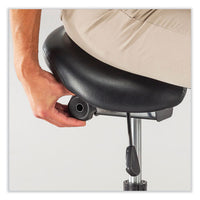Twixt Extended-height Saddle Seat Stool, Backless, Supports 300lb, 22.9" To 32.7" High Black Seat, Ships In 1-3 Business Days
