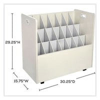 Mobile Roll File, 21 Compartments, 30.25w X 15.75d X 29.25h, Tan, Ships In 1-3 Business Days