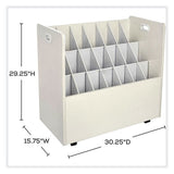 Mobile Roll File, 21 Compartments, 30.25w X 15.75d X 29.25h, Tan, Ships In 1-3 Business Days