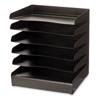 Steel Six-shelf Desk Tray Sorter, 6 Sections, Letter Size Files, 12 X 9.5 X 13.5, Black, Ships In 1-3 Business Days