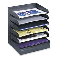 Steel Six-shelf Desk Tray Sorter, 6 Sections, Letter Size Files, 12 X 9.5 X 13.5, Black, Ships In 1-3 Business Days