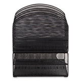 Onyx Mesh Desk Organizer W/3 Horizontal And Upright Sections, Letter Size, 19.62 X 11.32 X 8.5, Black, Ships In 1-3 Bus Days