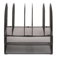 Onyx Mesh Desk Organizer, 2 Horizontal/6 Upright Sections, Letter Size, 13.25 X 11.32 X 13.32, Black, Ships In 1-3 Bus Days