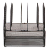 Onyx Mesh Desk Organizer, 2 Horizontal/6 Upright Sections, Letter Size, 13.25 X 11.32 X 13.32, Black, Ships In 1-3 Bus Days