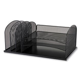 Onyx Desk Organizer W/three Horizontal And Three Upright Sections,letter Size,19.25x11.5x8.25,blue,ships In 1-3 Business Days