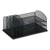 Onyx Desk Organizer W/three Horizontal And Three Upright Sections,letter Size,19.25x11.5x8.25,blue,ships In 1-3 Business Days