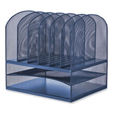 Onyx Desk Organizer W/two Horizontal And Six Upright Sections, Letter Size, 13.25x11.5x13, Blue, Ships In 1-3 Business Days