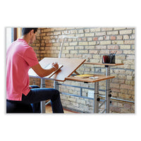 Height-adjust Split Level Drafting Table, Rectangular/square, 47.25x29.75x26 To 37.25, Medium Oak, Ships In 1-3 Business Days