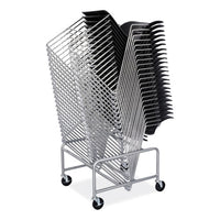 Sled Base Stack Chair Cart, Metal, 500 Lb Capacity, 23.5" X 27.5" X 17", Silver, Ships In 1-3 Business Days