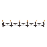 Family Coat Wall Rack, 6 Hook, 42.75w X 5.25d X 7.25h, Black, Ships In 1-3 Business Days
