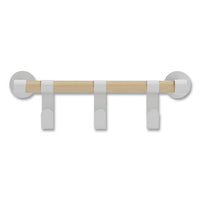 Resi Coat Wall Rack, 3 Hook, 19.75w X 4.25d X 6h, White, Ships In 1-3 Business Days