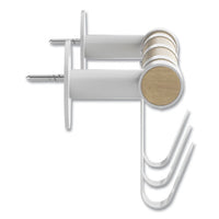 Resi Coat Wall Rack, 3 Hook, 19.75w X 4.25d X 6h, White, Ships In 1-3 Business Days