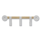 Resi Coat Wall Rack, 3 Hook, 19.75w X 4.25d X 6h, White, Ships In 1-3 Business Days