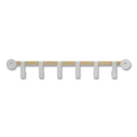 Resi Coat Wall Rack, 6 Hook, 36.25w X 4.25d X 6h, White, Ships In 1-3 Business Days