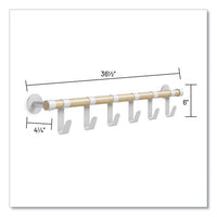 Resi Coat Wall Rack, 6 Hook, 36.25w X 4.25d X 6h, White, Ships In 1-3 Business Days
