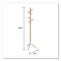 Resi Standing Coat Tree, 6 Hook, 17.25w X 17.25d X 69.5h, White, Ships In 1-3 Business Days