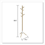 Resi Standing Coat Tree, 6 Hook, 17.25w X 17.25d X 69.5h, White, Ships In 1-3 Business Days