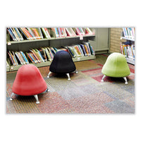 Runtz Ball Chair, Backless, Supports Up To 250 Lb, Red Vinyl Seat, Silver Base, Ships In 1-3 Business Days