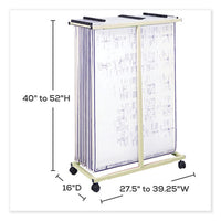 Mobile Vertical File, 12 Hanging Clamps, 39.25w X 16d X 52h, Tan, Ships In 1-3 Business Days
