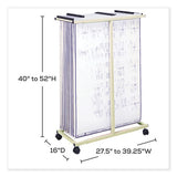 Mobile Vertical File, 12 Hanging Clamps, 39.25w X 16d X 52h, Tan, Ships In 1-3 Business Days