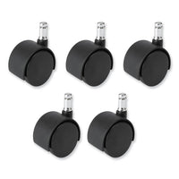 Task Master Carpet Casters, 2" Wheel, Black, 5/set, Ships In 1-3 Business Days