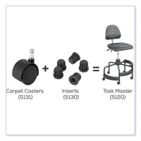 Task Master Carpet Casters, 2" Wheel, Black, 5/set, Ships In 1-3 Business Days