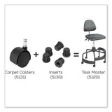 Task Master Carpet Casters, 2" Wheel, Black, 5/set, Ships In 1-3 Business Days