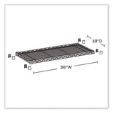 Commercial Extra Shelf Pack, 36w X 18d X 1h, Steel, Black, 2/pack