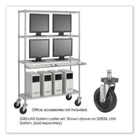 Caster Kit For Safco Task Master Industrial Shelving Units, Black, 4/set (2 Locking), Ships In 1-3 Business Days