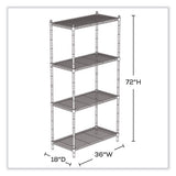 Industrial Wire Shelving, Four-shelf, 36w X 18d X 72h, Metallic Gray, Ships In 1-3 Business Days