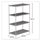Industrial Wire Shelving, Four-shelf, 48w X 24d X 72h, Metallic Gray, Ships In 1-3 Business Days