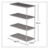 Industrial Add-on Unit, Four-shelf, 48w X 24d X 72h, Steel, Black, Ships In 1-3 Business Days