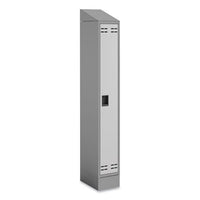 Single Sloped Metal Locker Hood Addition, 12w X 18d X 6h, Gray, Ships In 1-3 Business Days