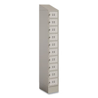 Single Sloped Metal Locker Hood Addition, 12w X 18d X 6h, Tan, Ships In 1-3 Business Days