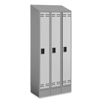 Triple Sloped Metal Locker Hood Addition, 36w X 18d X 6h, Gray, Ships In 1-3 Business Days