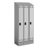 Triple Sloped Metal Locker Hood Addition, 36w X 18d X 6h, Gray, Ships In 1-3 Business Days