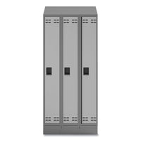 Triple Sloped Metal Locker Hood Addition, 36w X 18d X 6h, Gray, Ships In 1-3 Business Days